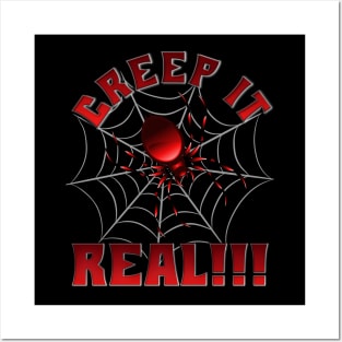 Creep It Real, Spider, Spider web, Spiderweb, Halloween Gift Idea, Scary, Haunted, Horror, Spooky, Scream, October, Posters and Art